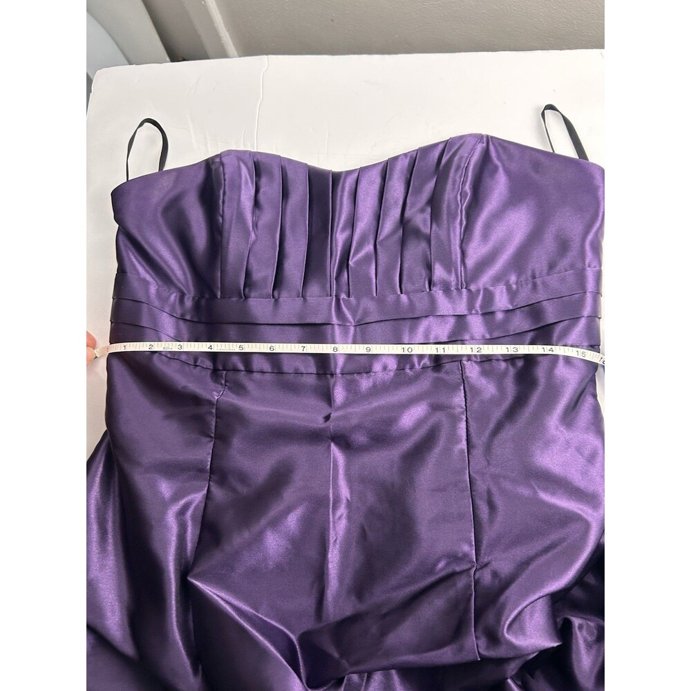 Jessica McClintock gunne Sax purple satin evening cocktail dress 11 Homecoming - Picture 10 of 11